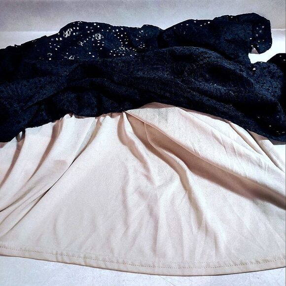 PRETTY LACE OVER NUDE LINER VINTAGE STYLE BLOUSE WOMEN'S XL - Picture 9 of 13